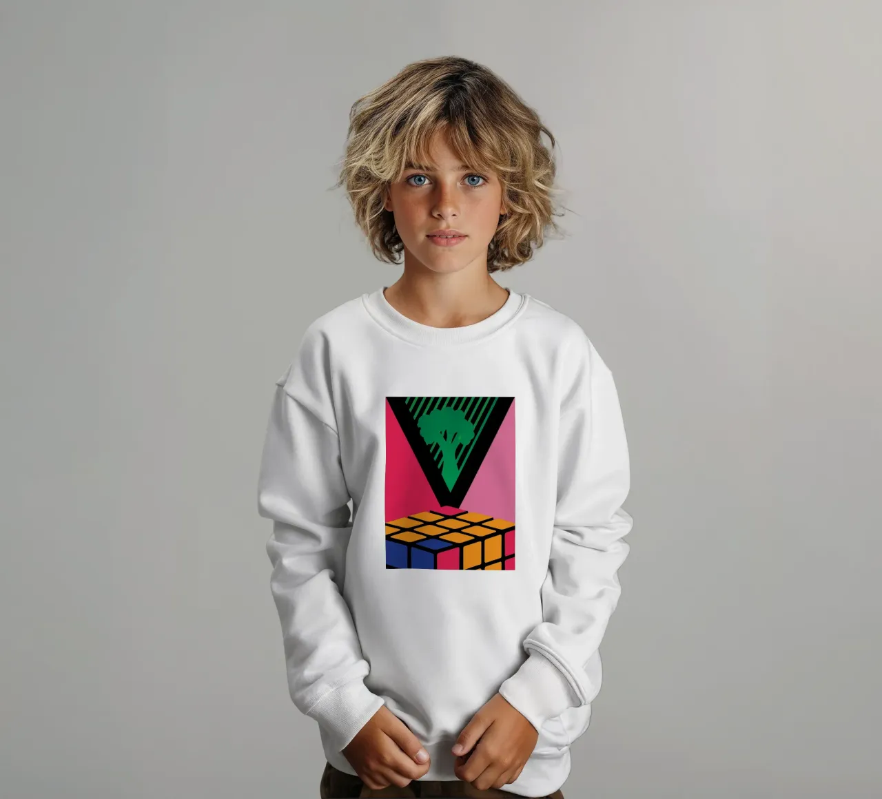 Rubik colorato felpa bambino da LOOK DIFFERENT