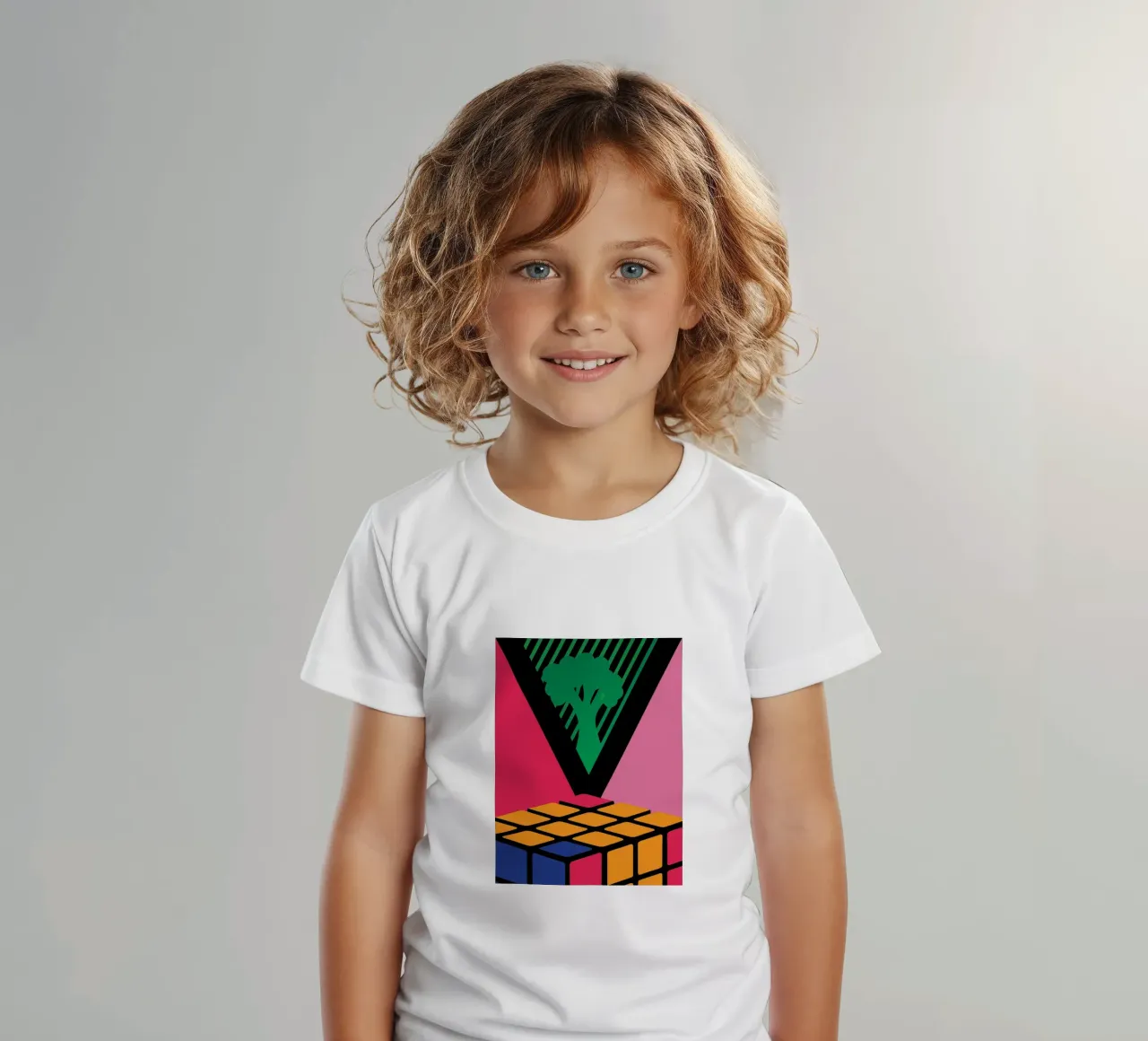 Colorful Rubik kids t-shirt by LOOK DIFFERENT