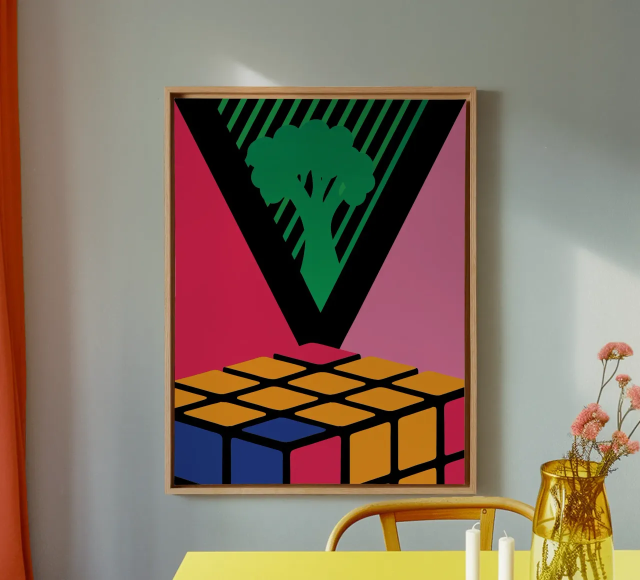 Rubik colorato tela con Cornice a cassetta da LOOK DIFFERENT