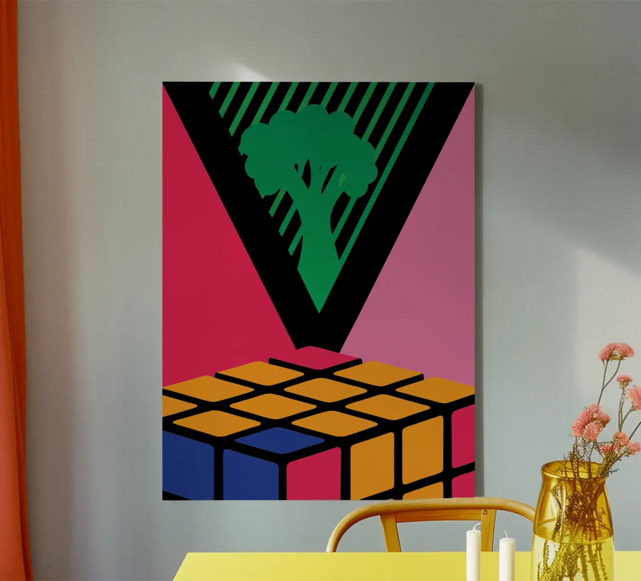Rubik colorato tela con Cornice a cassetta da LOOK DIFFERENT