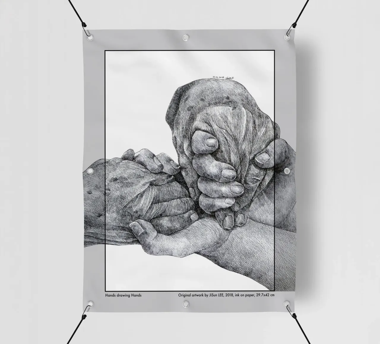 Hands drawing Hands-4 telo in pvc da artleejisun