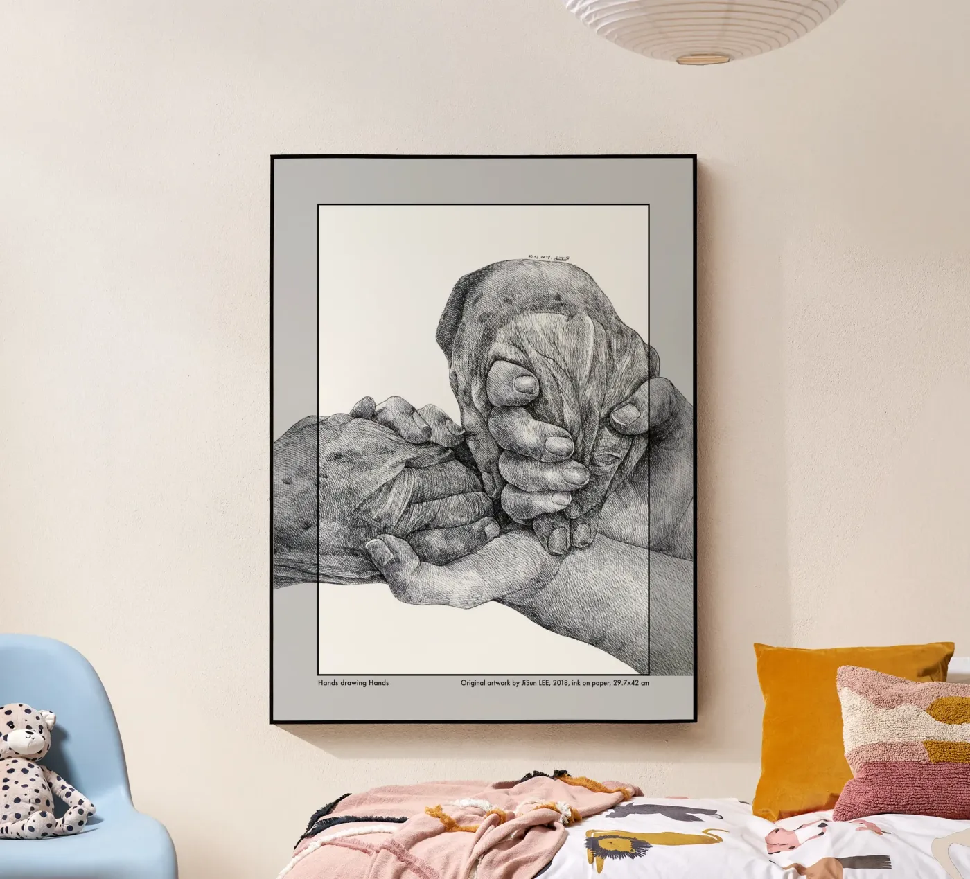 Hands drawing Hands-4 plexiglass da artleejisun