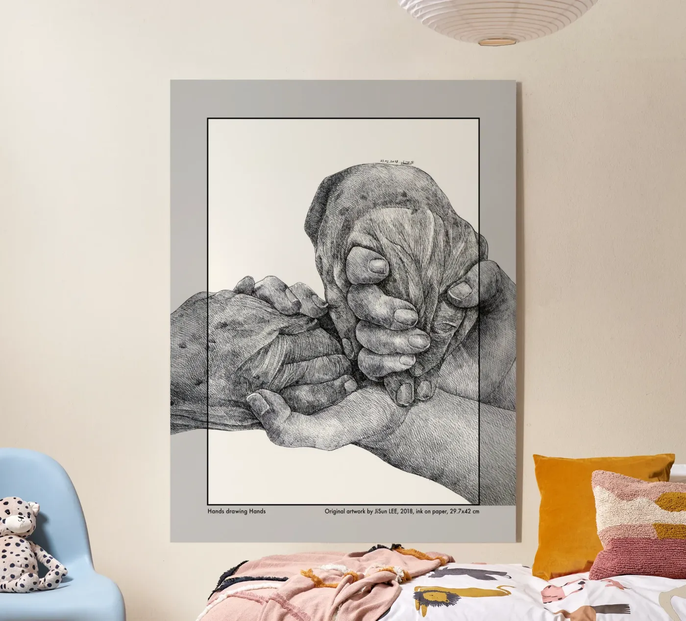 Hands drawing Hands-4 plexiglass da artleejisun