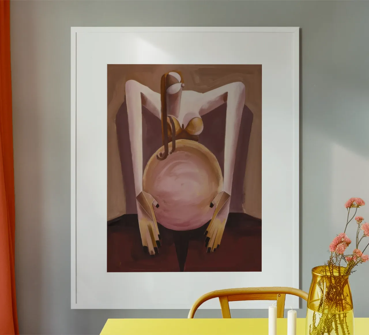 Culla Eco Rosa poster con telaio in legno da Obisidian Brush
