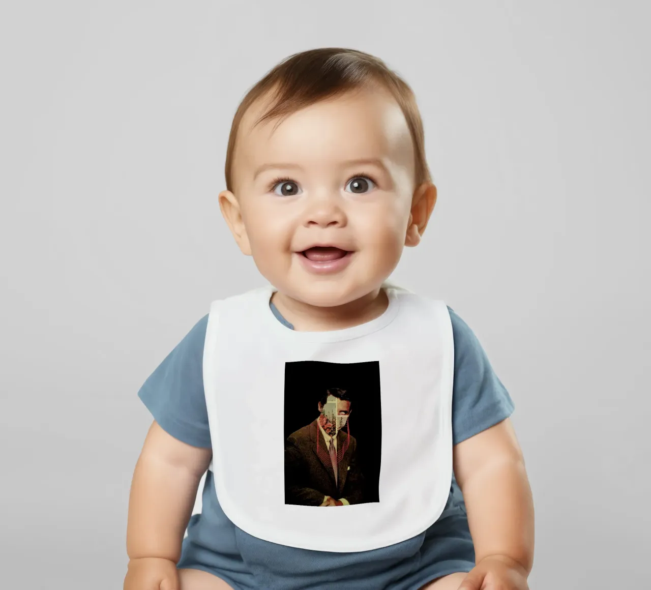 Portrait baby bib by Frank Moth