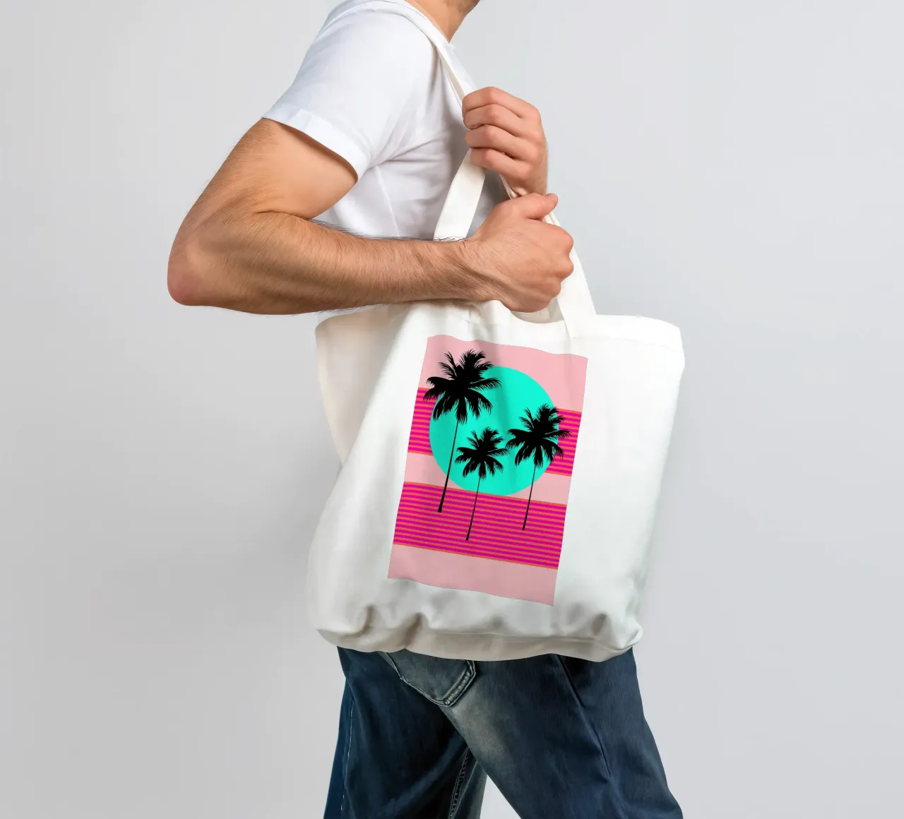 Hello California Sunset Palms borsa in juta da SilverPegasus