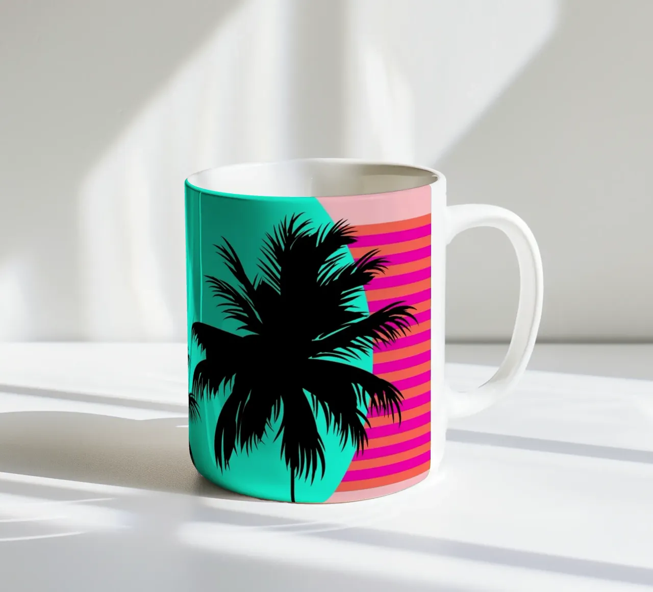 Hello California Sunset Palms tazza in ceramica da SilverPegasus