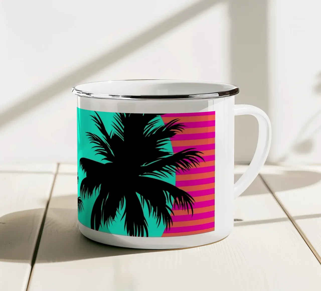 Hello California Sunset Palms tazza in smalto da SilverPegasus