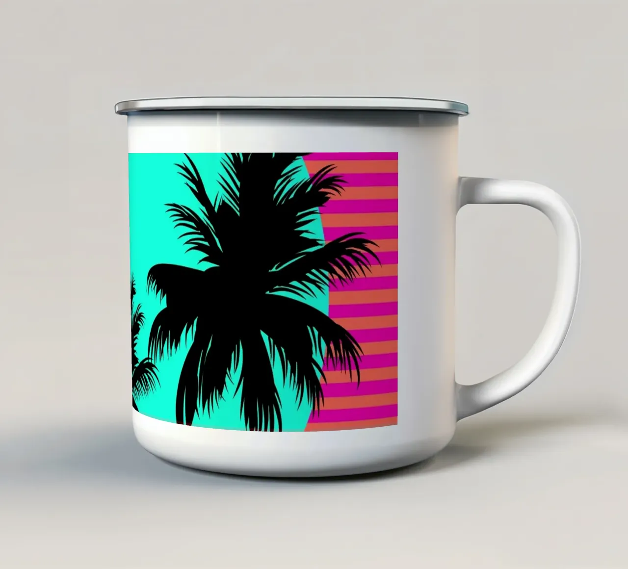 Hello California Sunset Palms tazza in smalto da SilverPegasus
