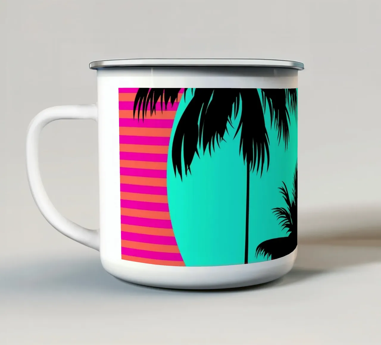 Hello California Sunset Palms tazza in smalto da SilverPegasus