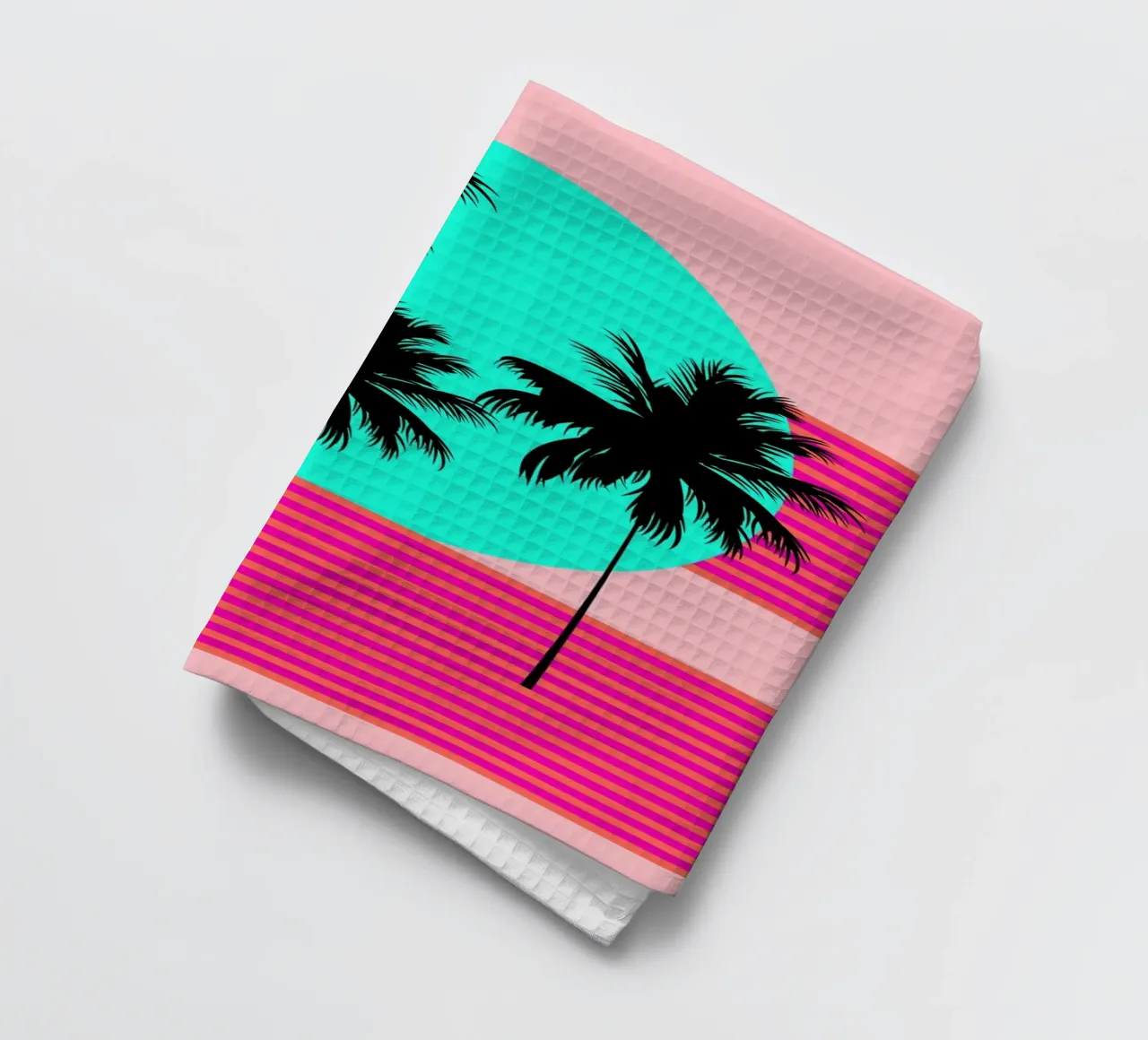Hello California Sunset Palms tea towel by SilverPegasus
