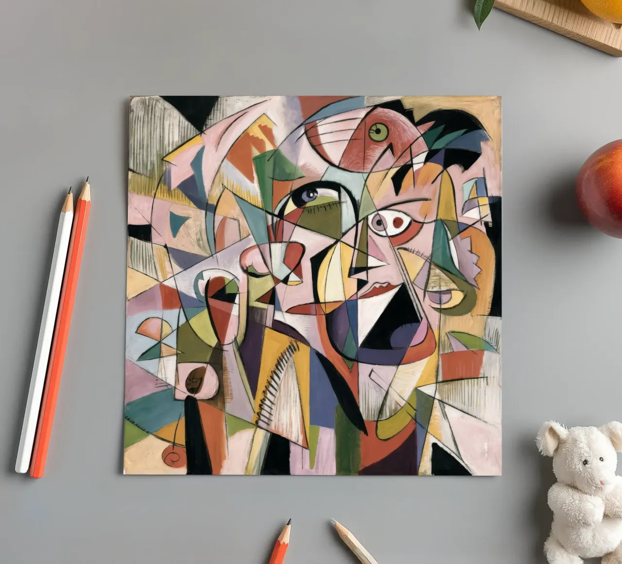 Cubist Echo Faces sticker sheet by Obisidian Brush