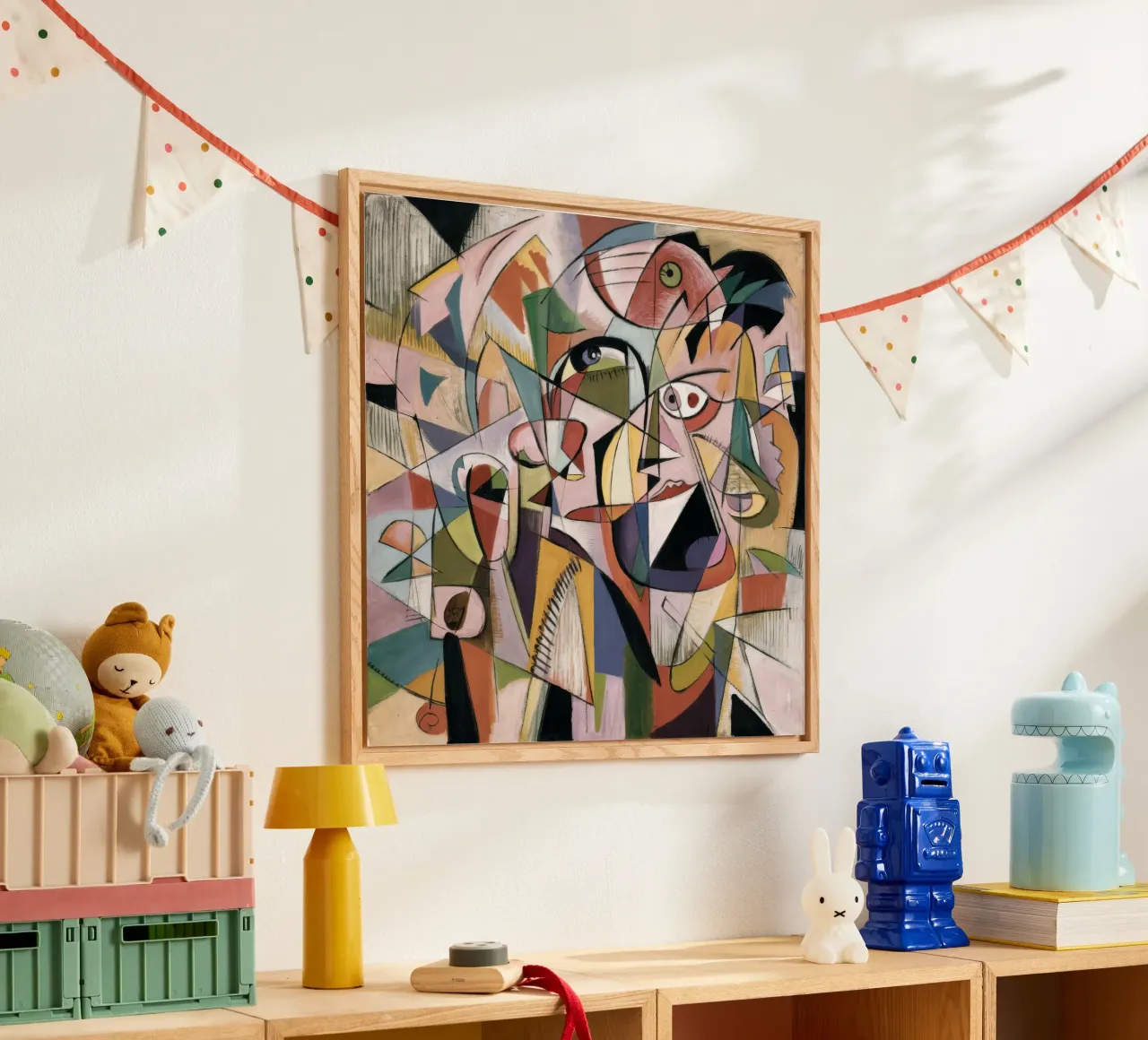 Cubist Echo Faces acryl van Obisidian Brush