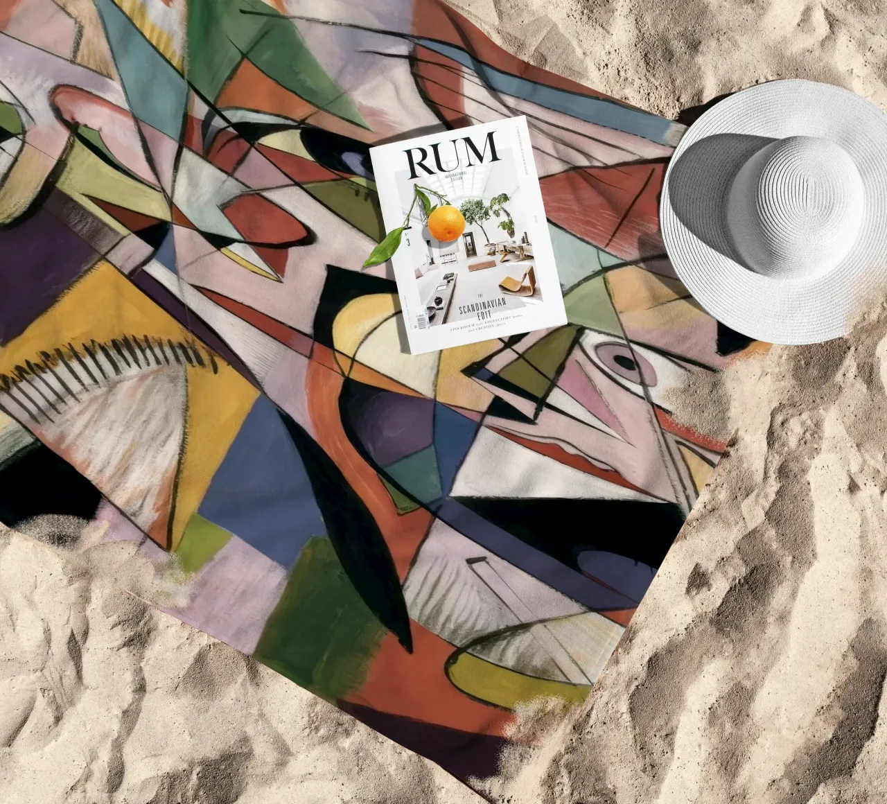 Facce eco cubiste telo mare da Obisidian Brush