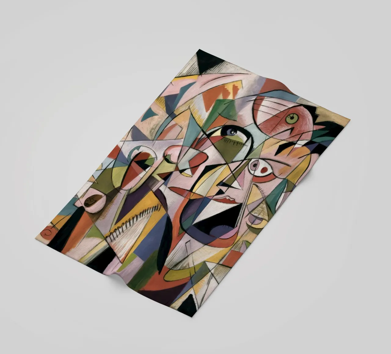 Facce eco cubiste telo mare da Obisidian Brush