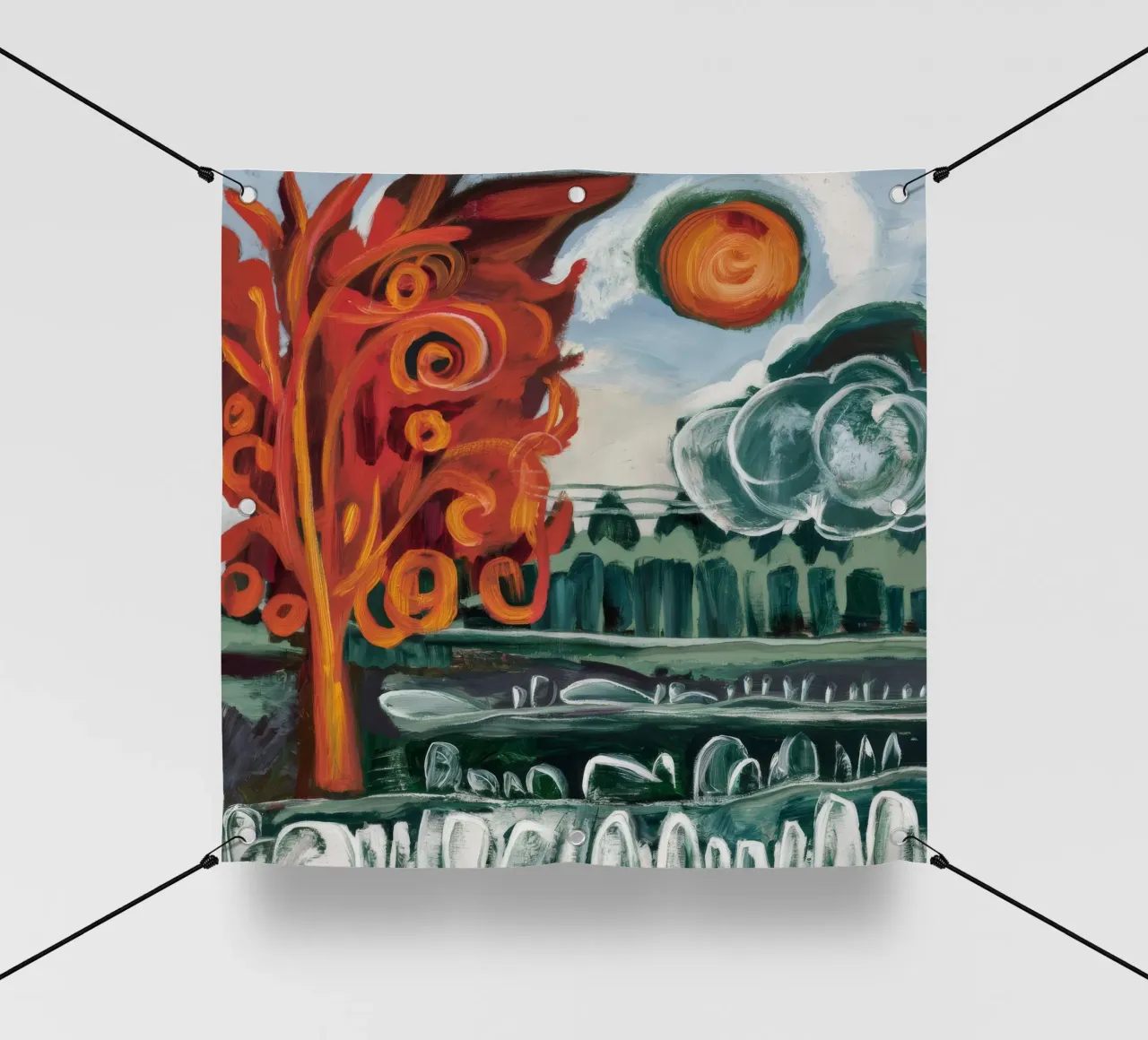 Boschetto a spirale del sole telo in pvc da Obisidian Brush