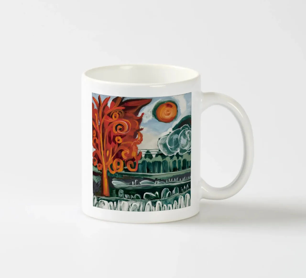 Boschetto a spirale del sole tazza in ceramica da Obisidian Brush