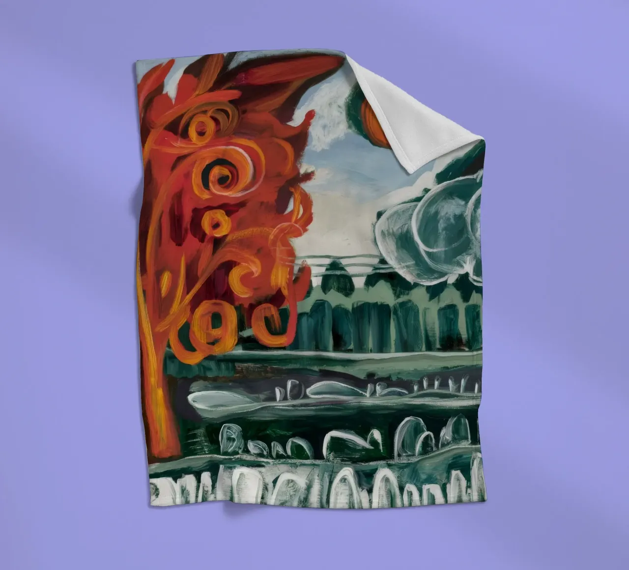 Sun Spiral Grove fleece blanket by Obisidian Brush