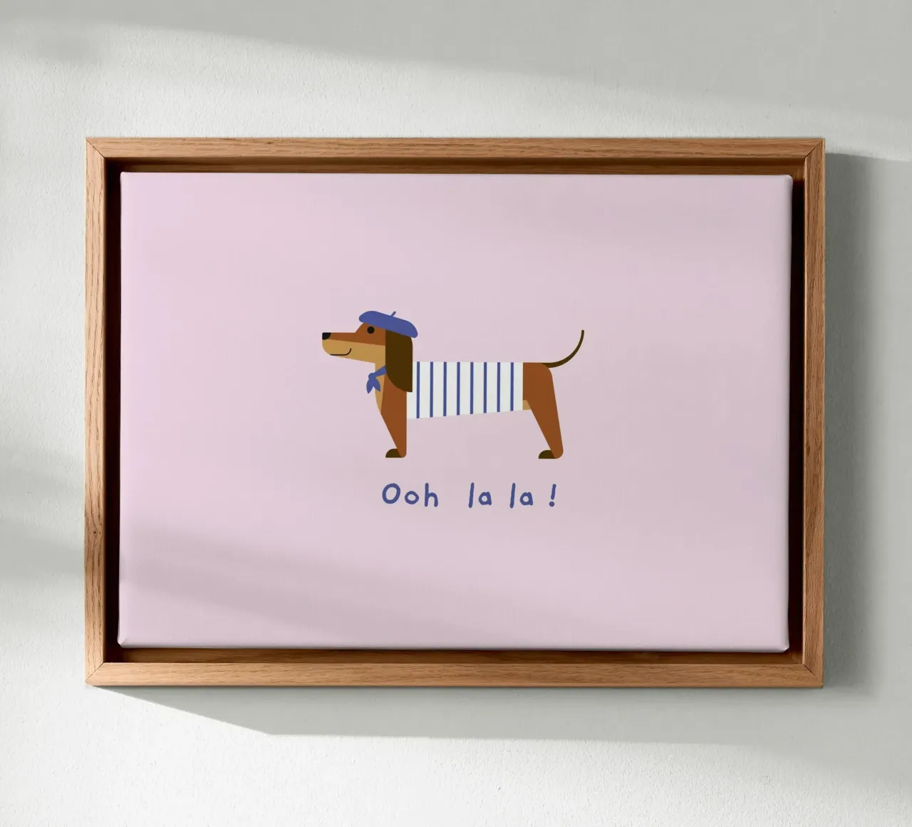 Teckel Ooh la la canvas met Baklijst van Carolin Vonhoff
