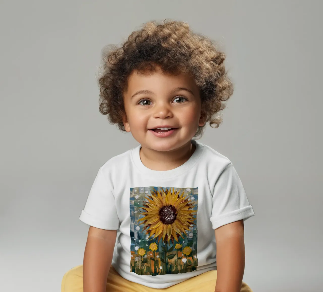 Golden Bloom Joy baby t-shirt by Obisidian Brush