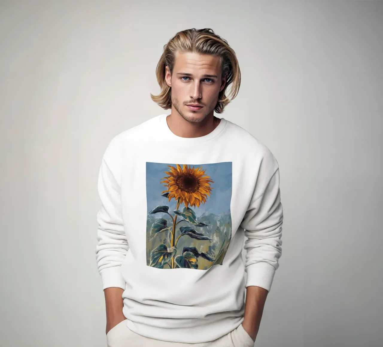 Sguardo solenne del girasole felpa da Obisidian Brush