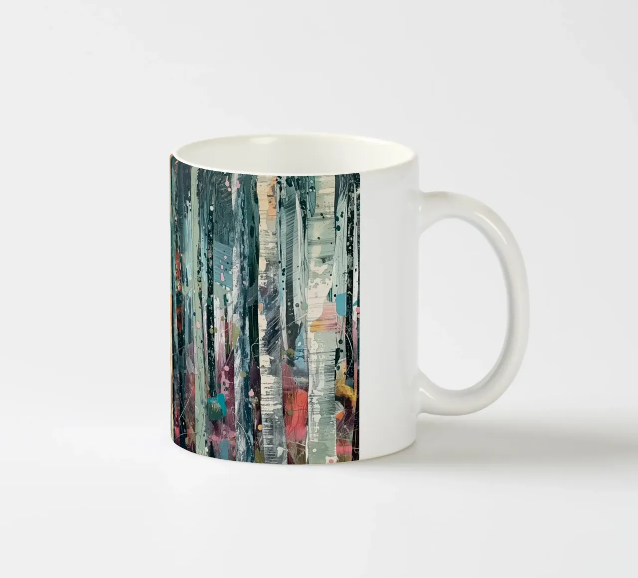 Abstract berkenbos keramische mok van Imagine
