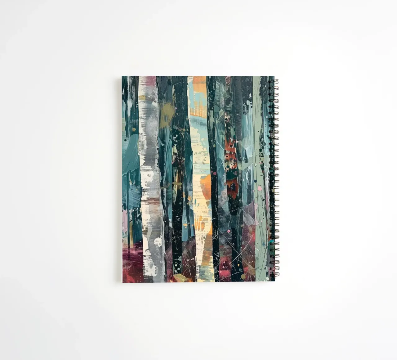 Abstract birch forest spiral notebook by Imagine