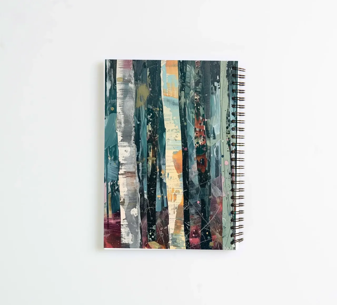 Abstract birch forest spiral notebook by Imagine
