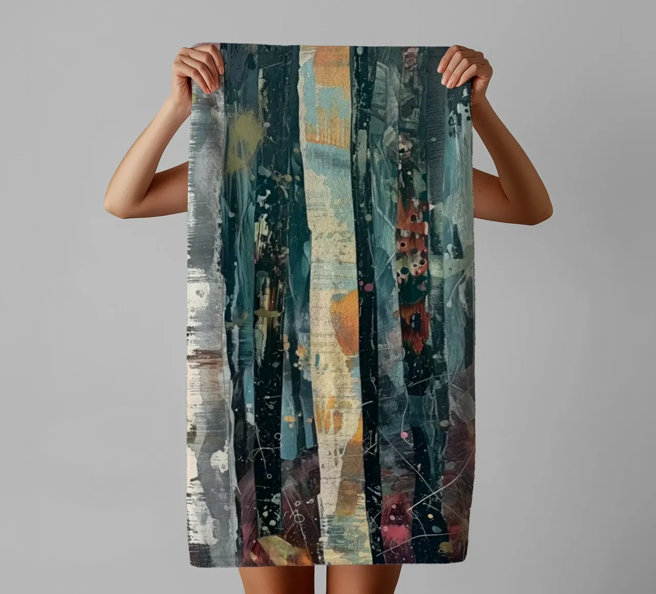 Abstract birch forest towel by Imagine