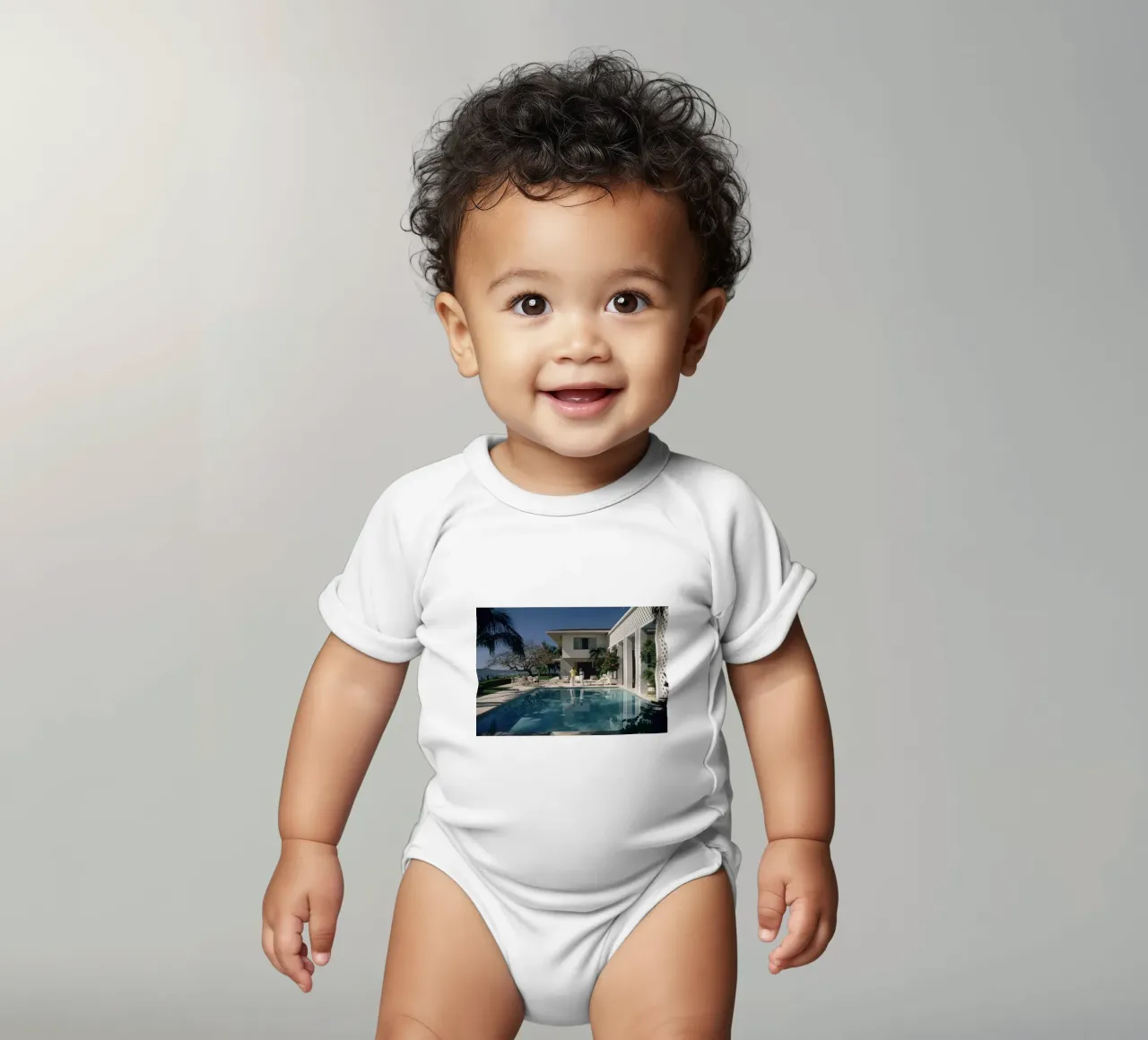 Acapulco Pool - Schlanke Aaronen Kurzarm Babybody von Chrisvintage