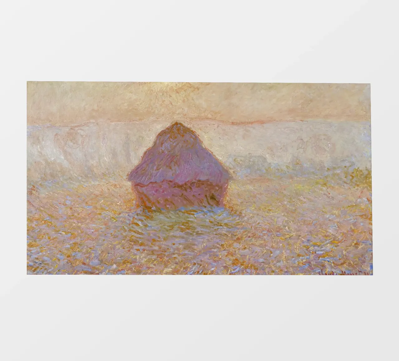 Il mucchio di grano di Claude Monet, Sole nella nebbia (1891) pellicola backlit da Monet Art Prints