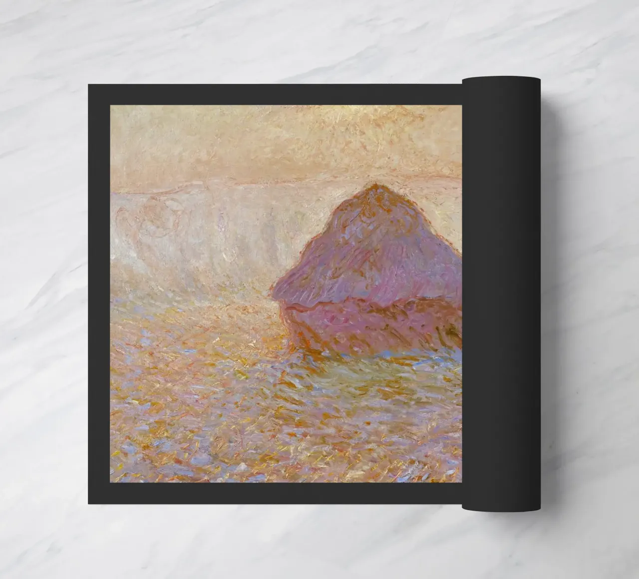 Il mucchio di grano di Claude Monet, Sole nella nebbia (1891) zerbino da Monet Art Prints