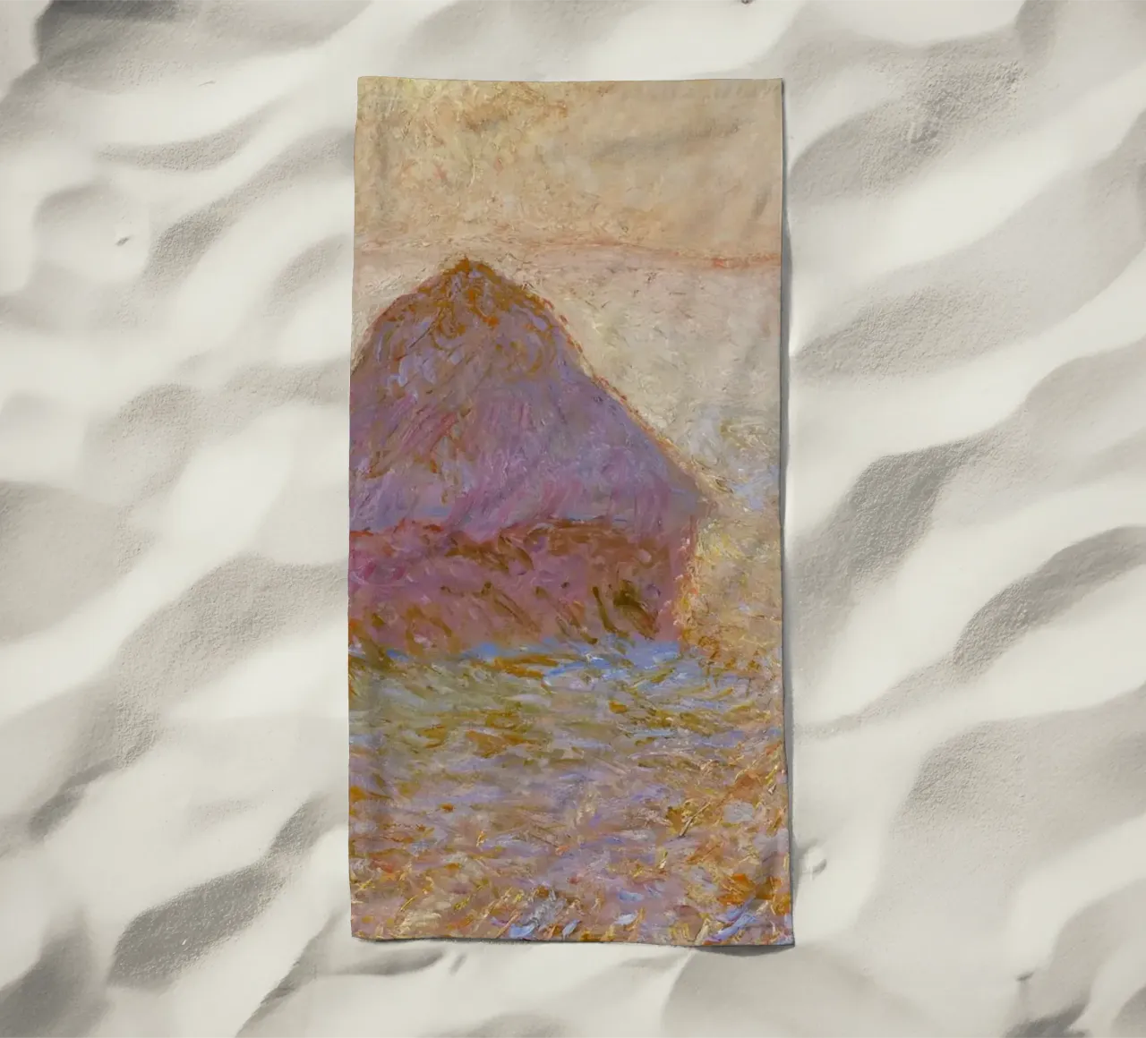 Il mucchio di grano di Claude Monet, Sole nella nebbia (1891) telo mare da Monet Art Prints