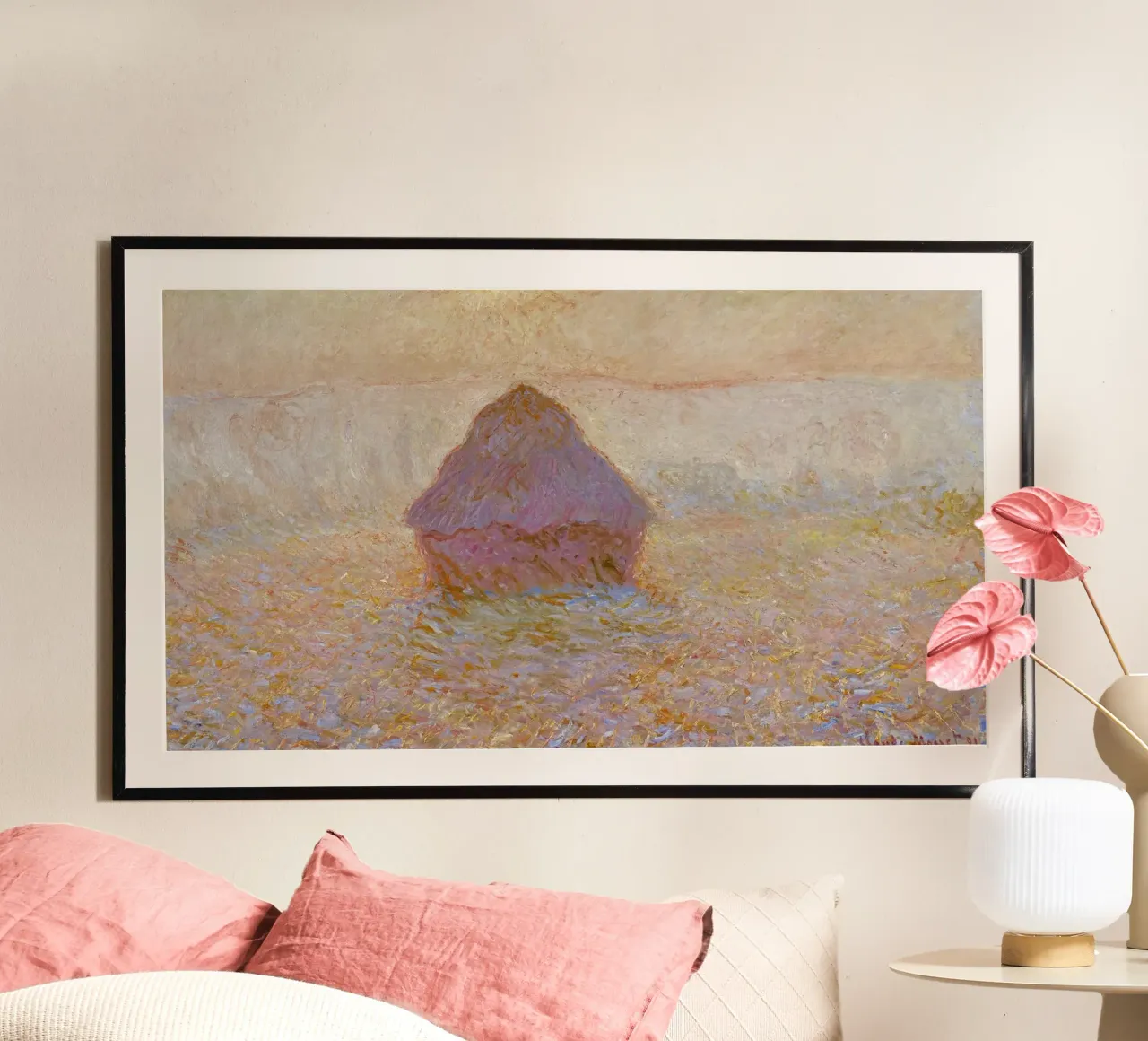 Il mucchio di grano di Claude Monet, Sole nella nebbia (1891) carta hahnemühle da Monet Art Prints