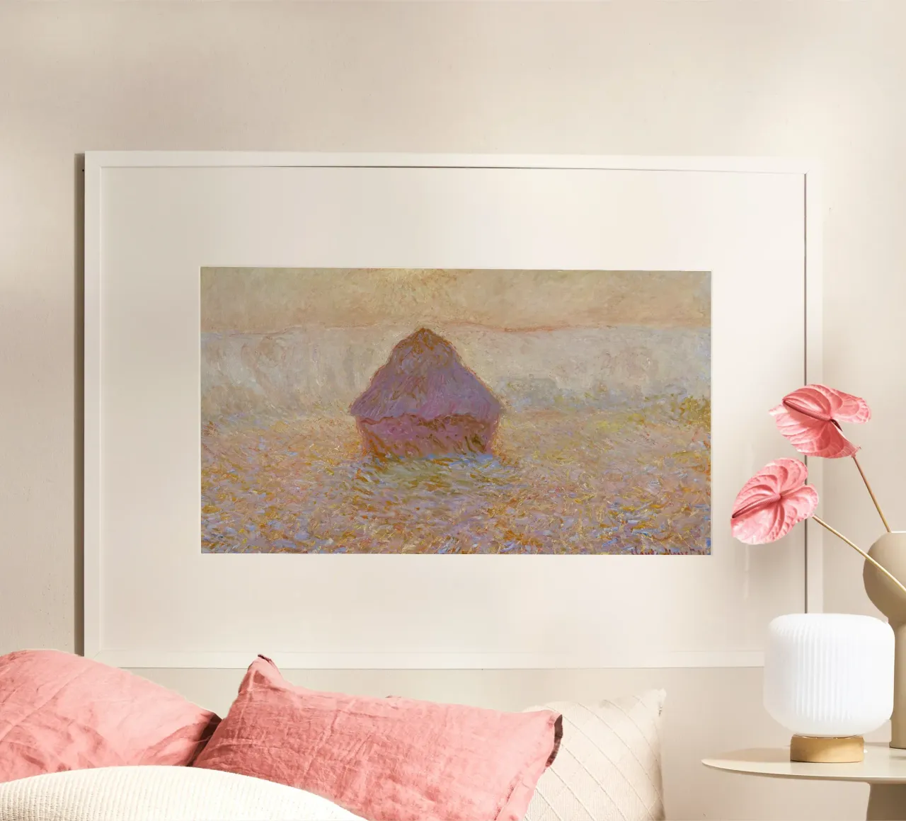 Il mucchio di grano di Claude Monet, Sole nella nebbia (1891) carta hahnemühle da Monet Art Prints