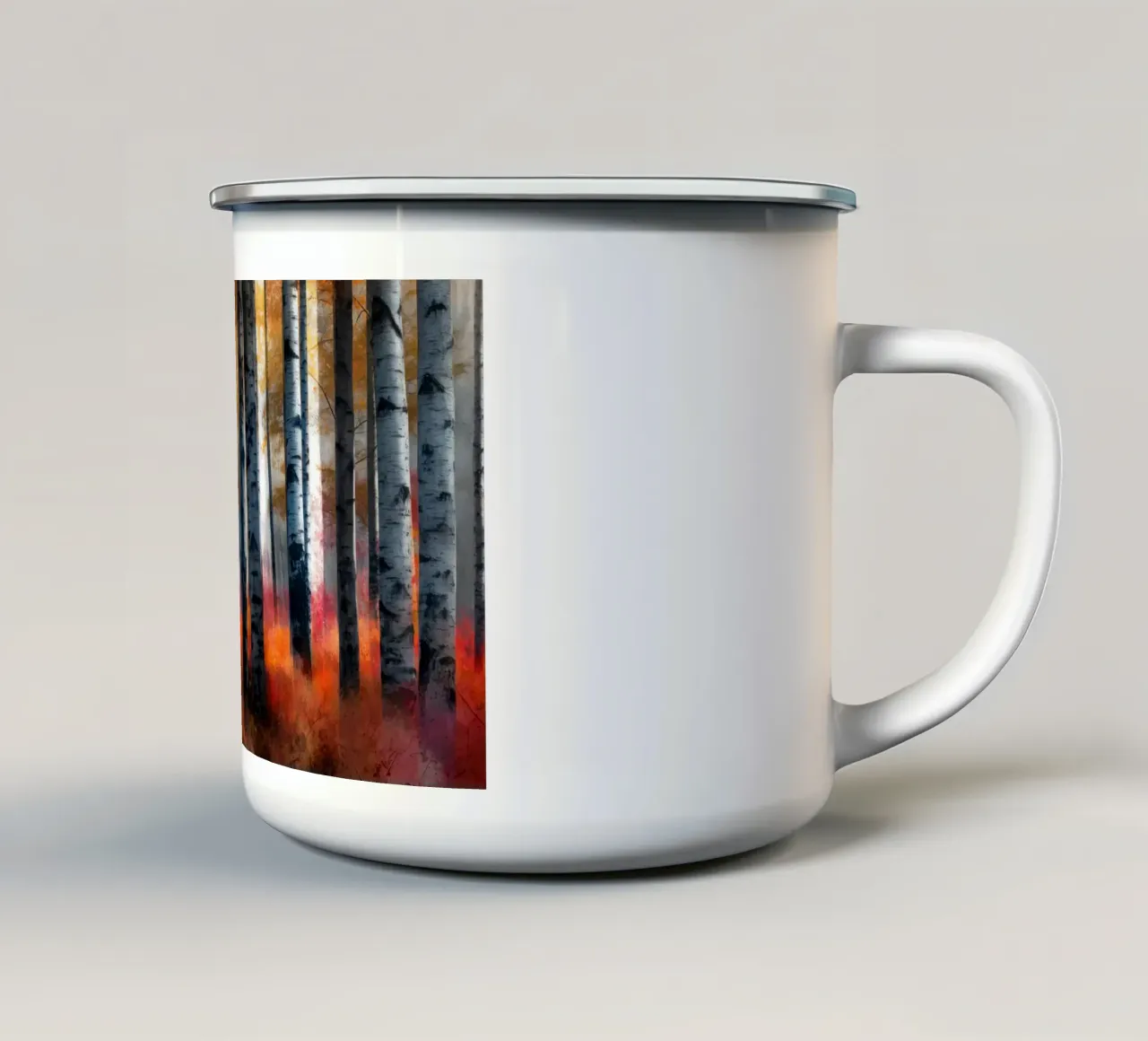Bosco di betulle tazza in smalto da Imagine