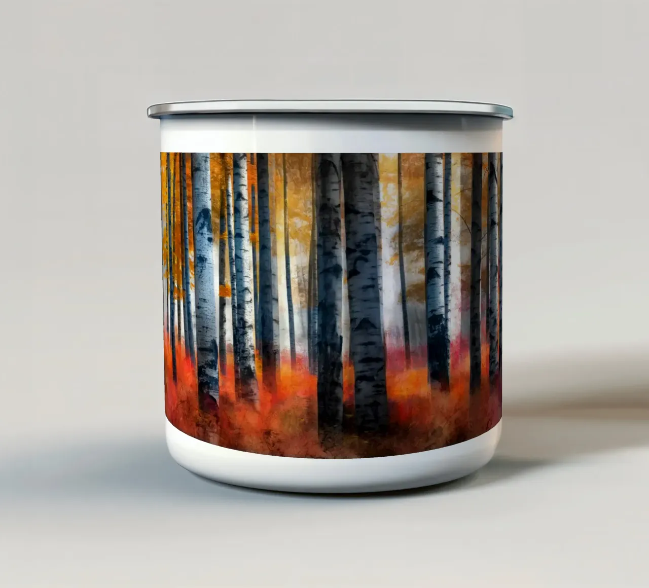 Bosco di betulle tazza in smalto da Imagine