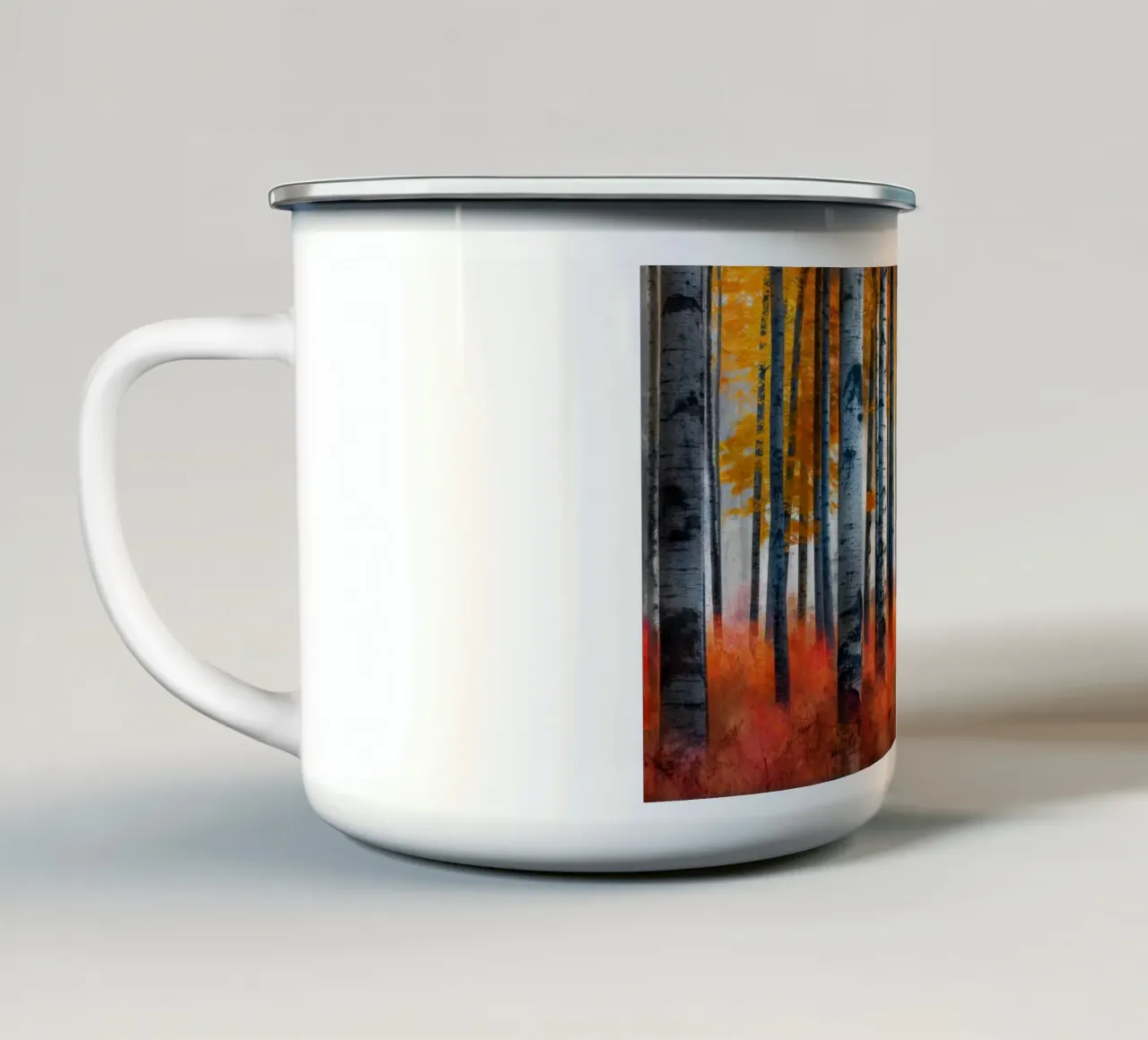 Bosco di betulle tazza in smalto da Imagine
