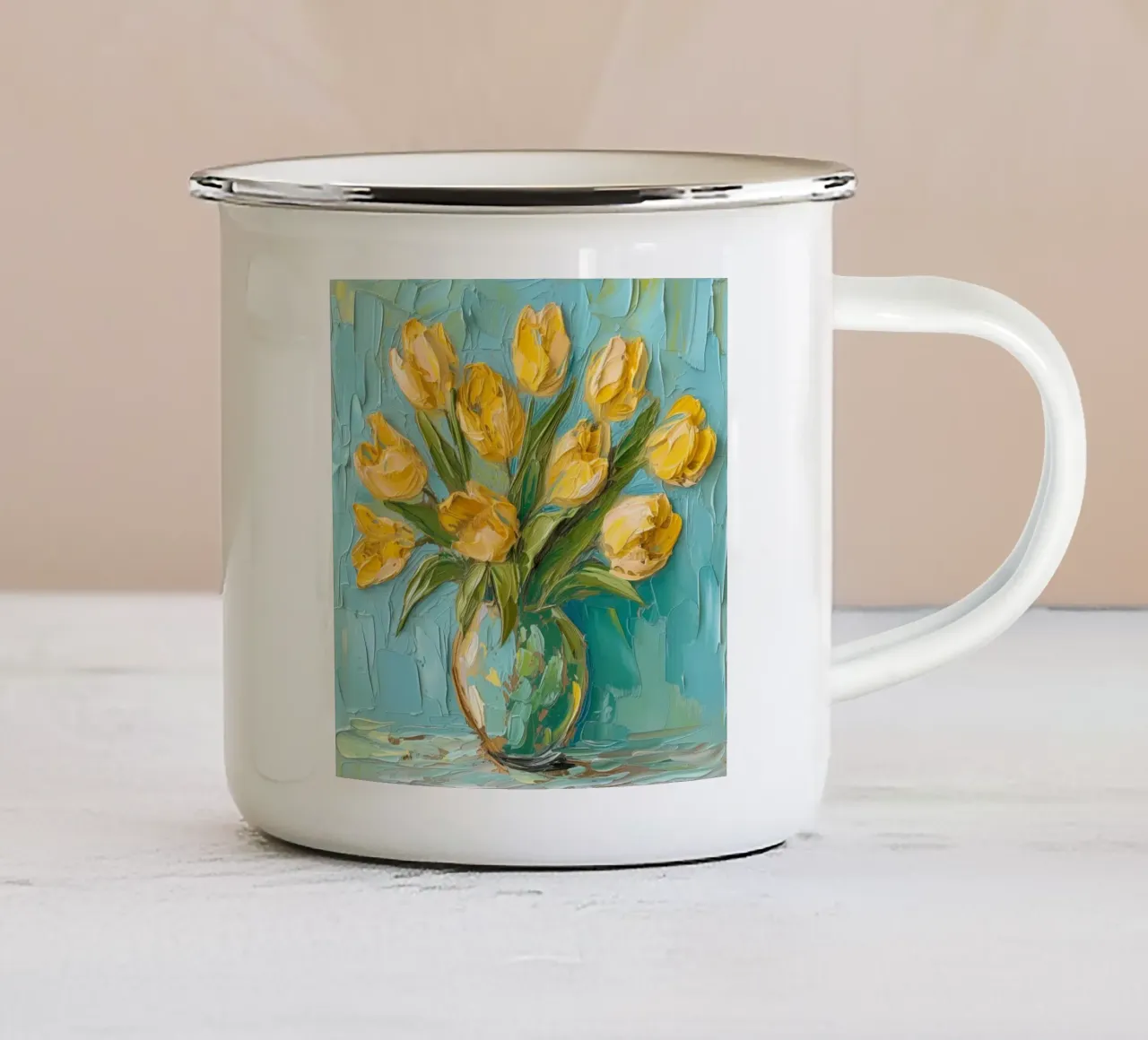 Tulipani gialli tazza in smalto da Imagine