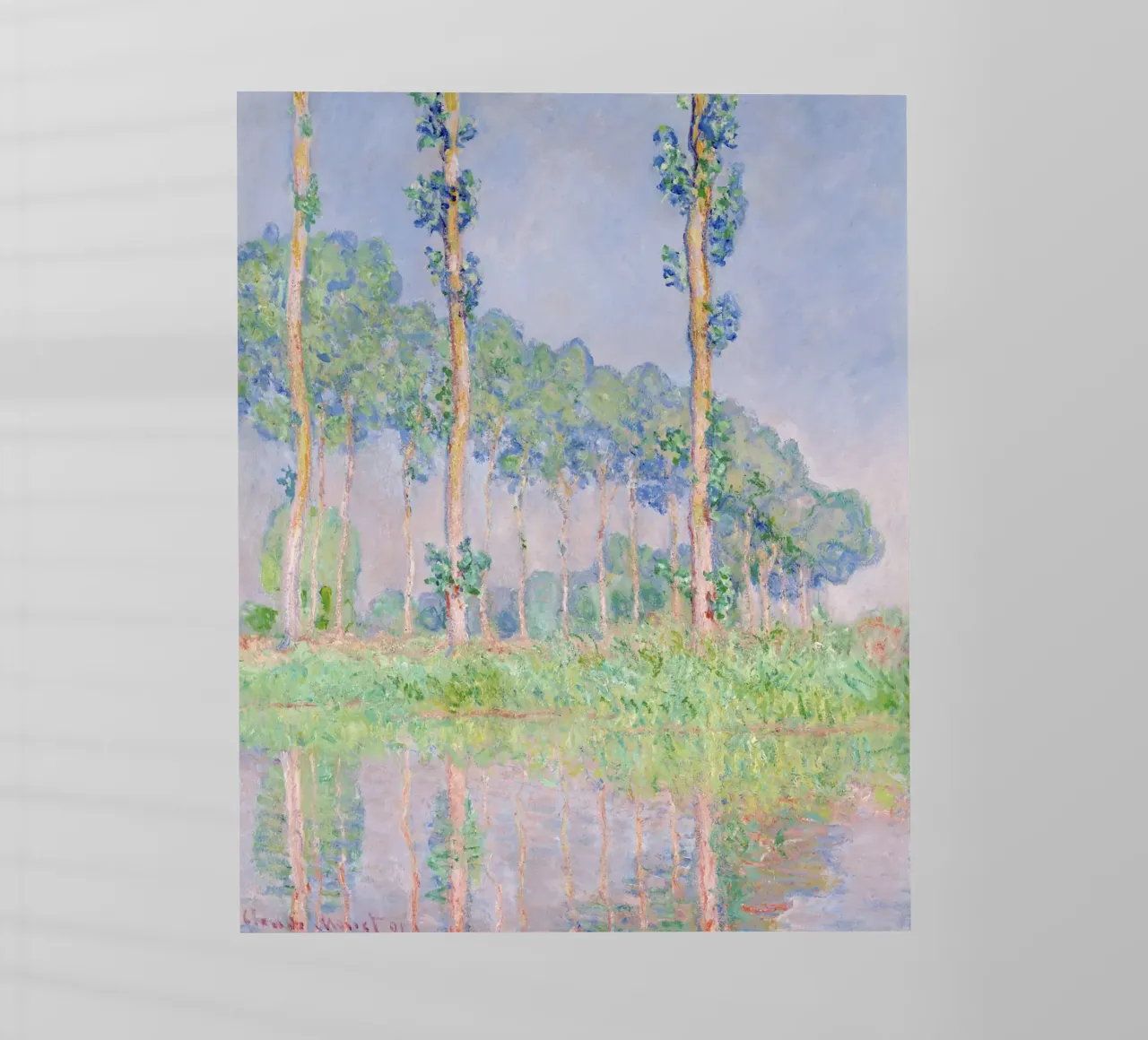 Claude Monet - Pioppi, effetto rosa (1891) pellicola backlit da Monet Art Prints