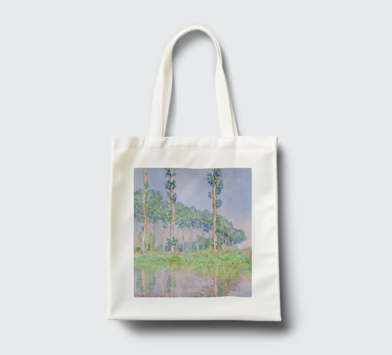 Claude Monet – Poplars, Pink Effect (1891) tote bag by Monet Art Prints
