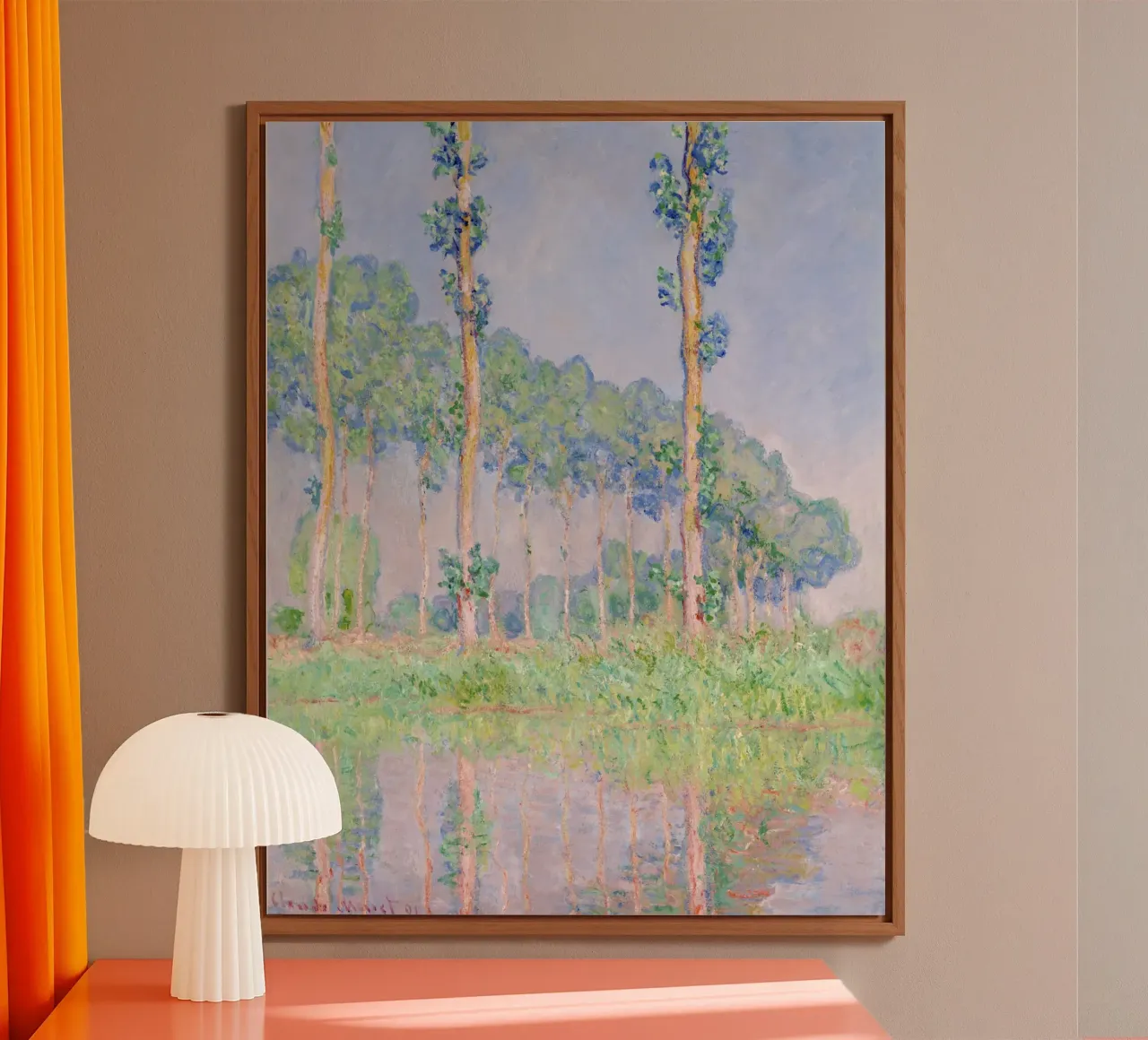 Claude Monet – Poplars, Pink Effect (1891) alu-dibond by Monet Art Prints