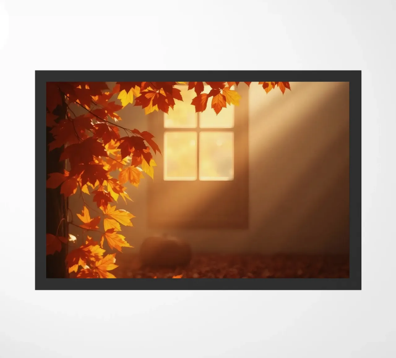 Bright sunlight filters through a window doormat by DesignDoodle