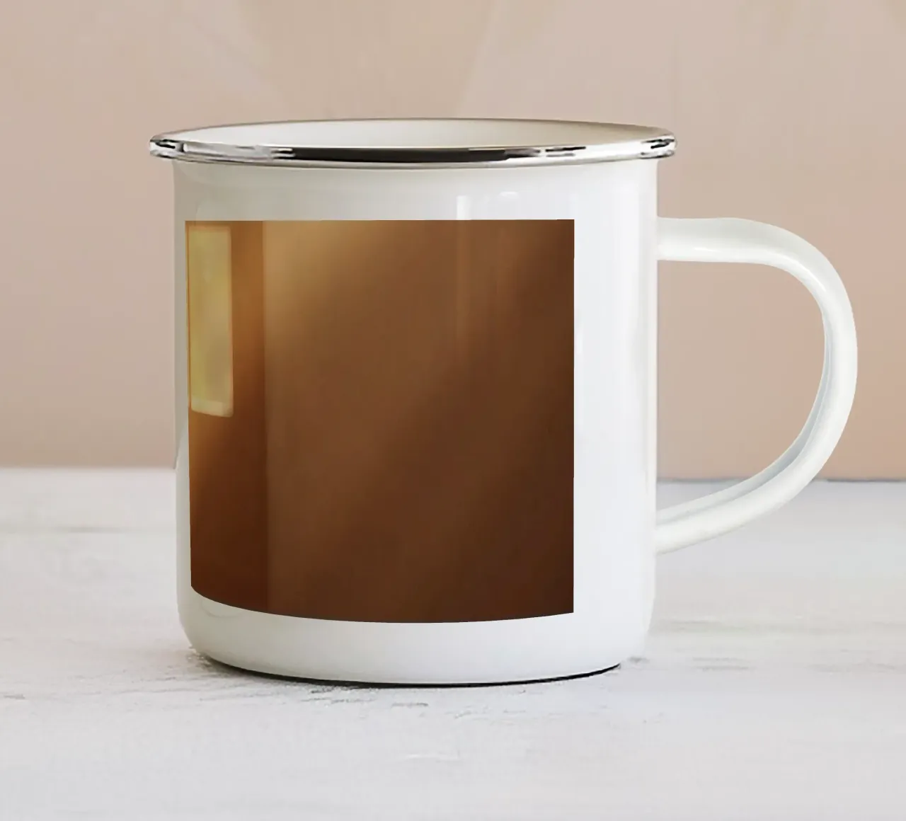 Bright sunlight filters through a window enamel mug by DesignDoodle
