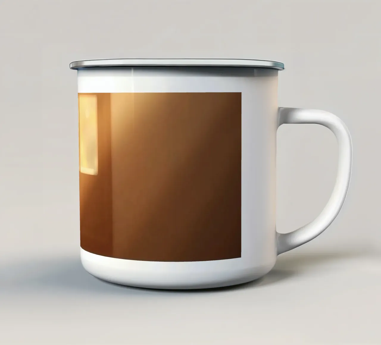 Bright sunlight filters through a window enamel mug by DesignDoodle