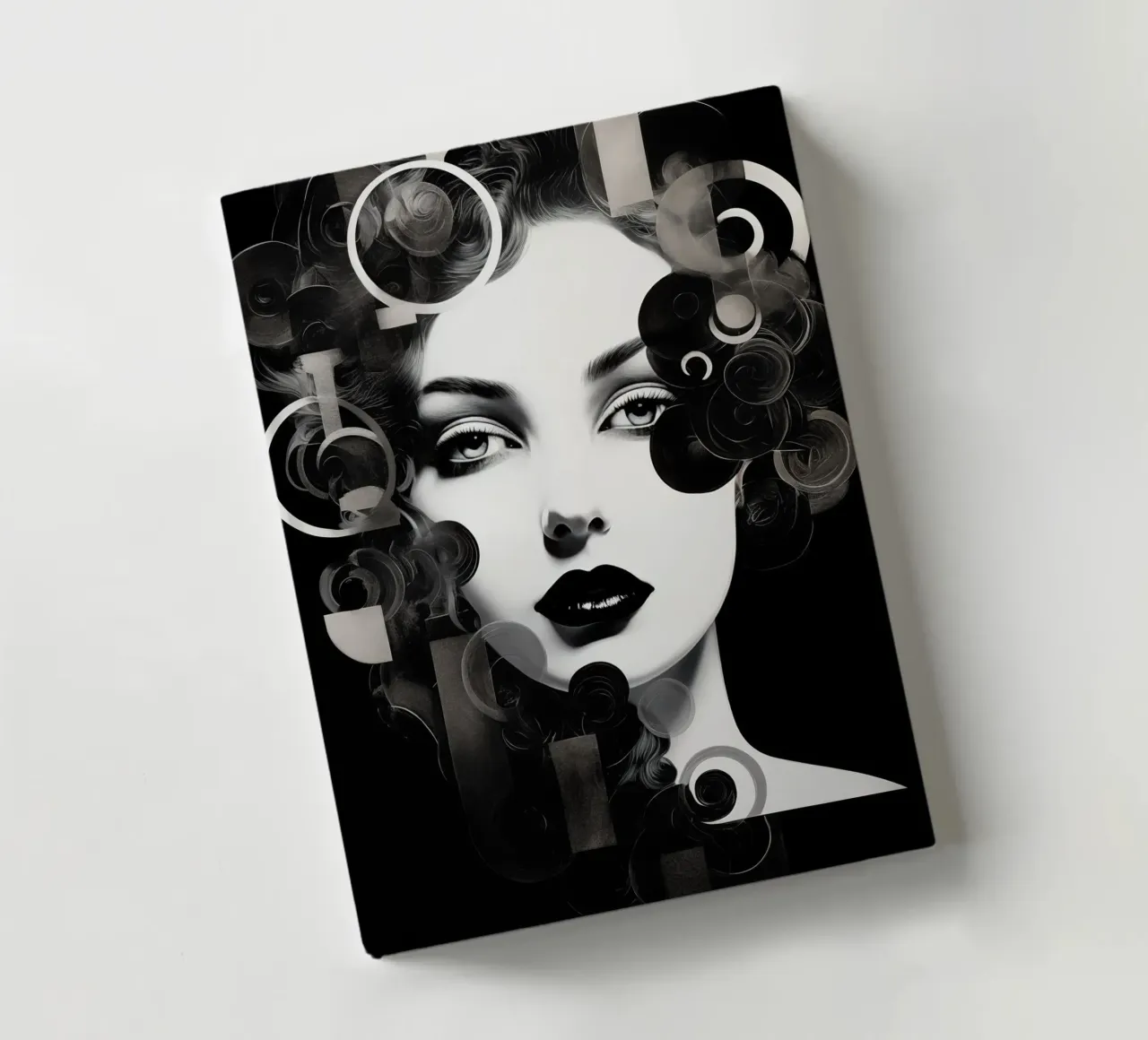 Abstract face in black and white notebook by Imagine