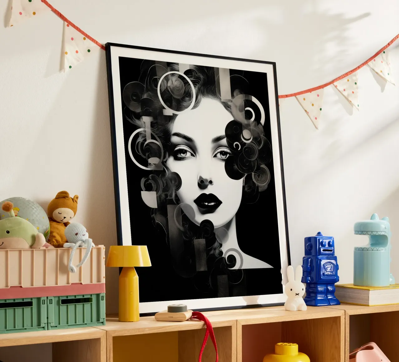 Volto astratto in bianco e nero carta hahnemühle da Imagine