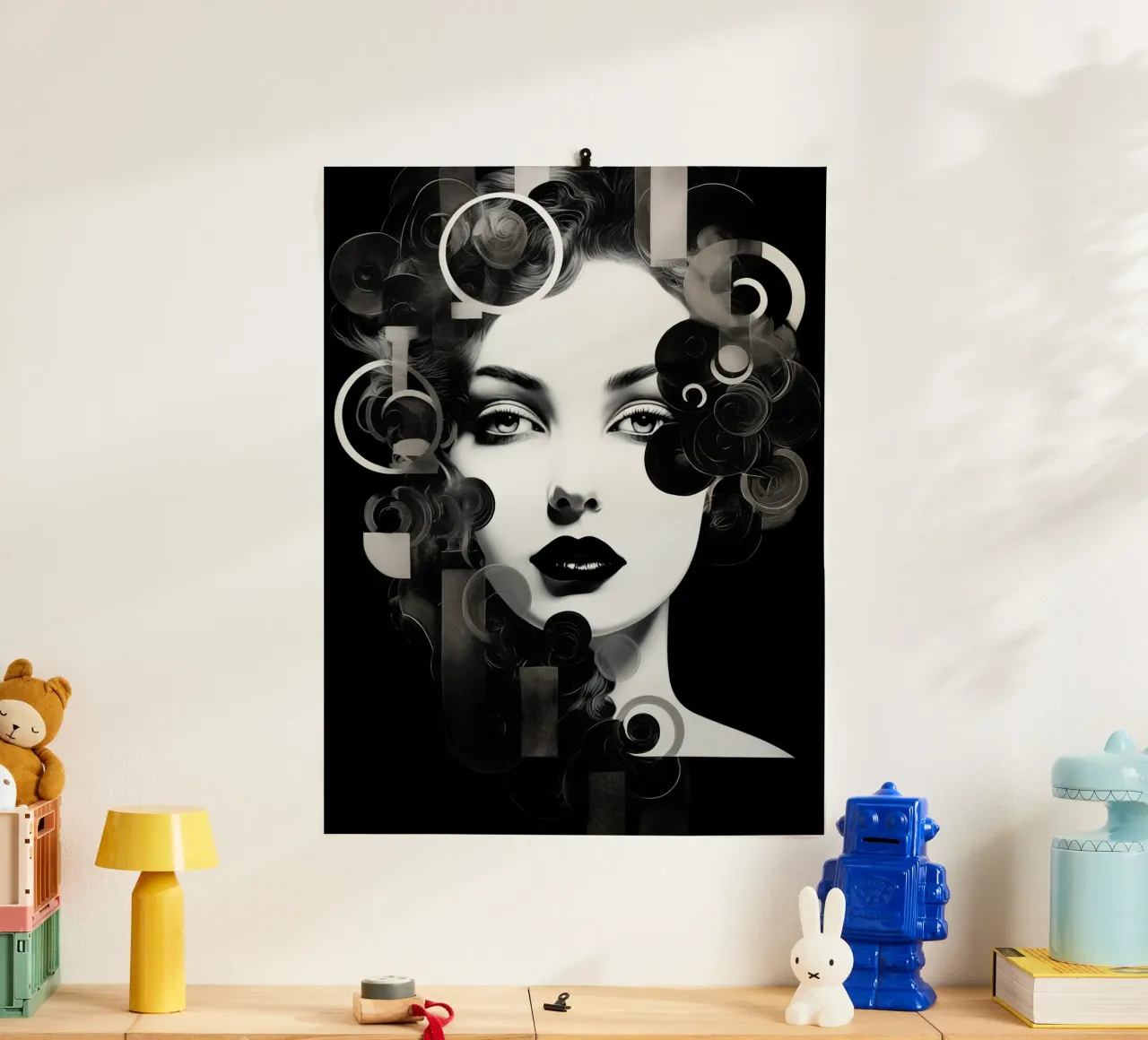 Volto astratto in bianco e nero carta hahnemühle da Imagine