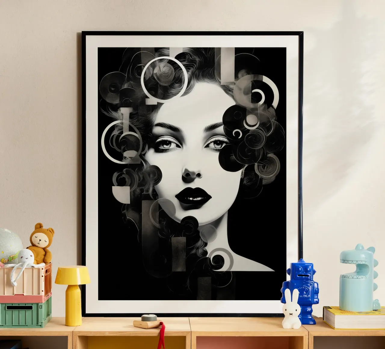 Volto astratto in bianco e nero carta hahnemühle da Imagine