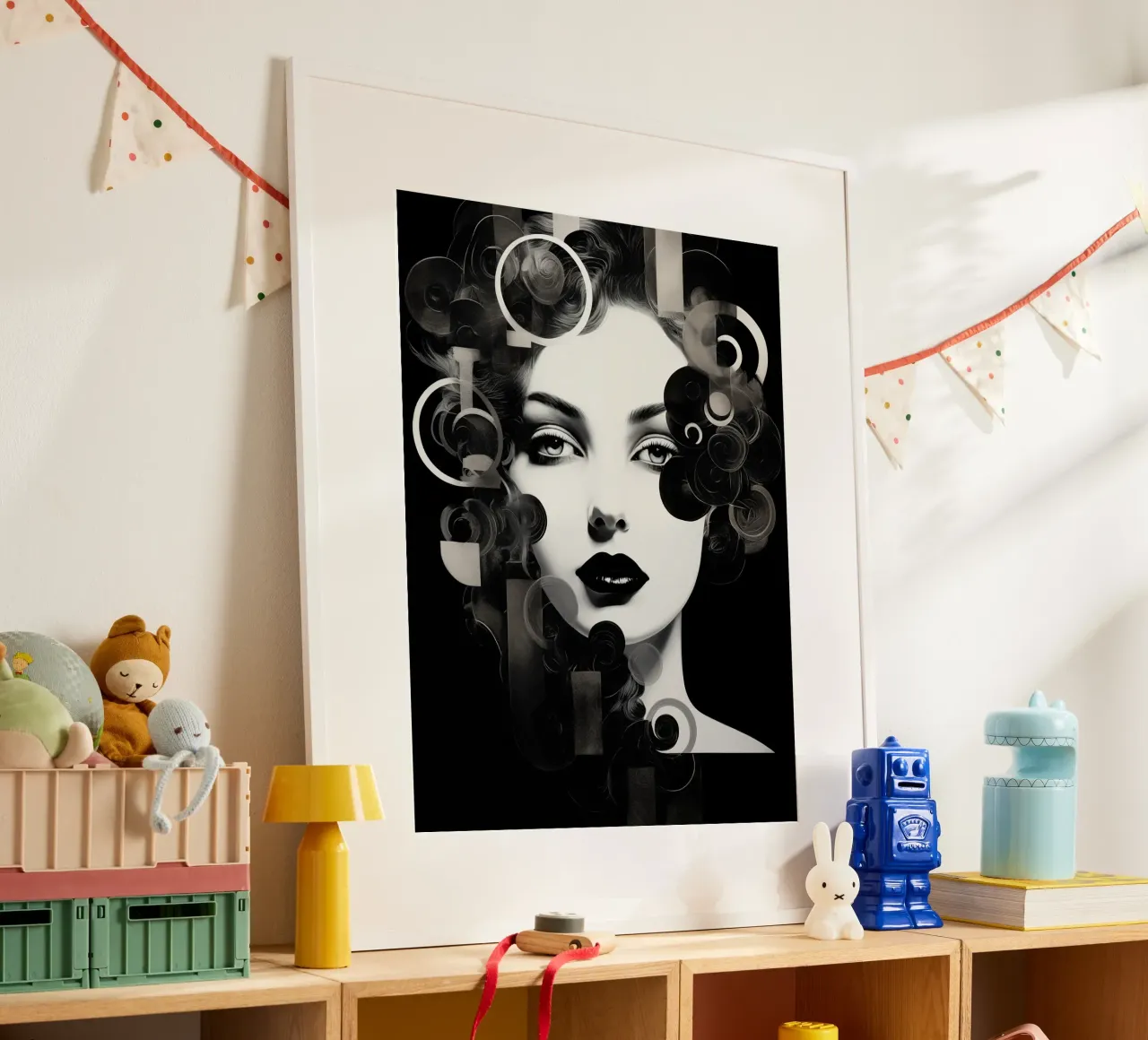 Volto astratto in bianco e nero carta hahnemühle da Imagine
